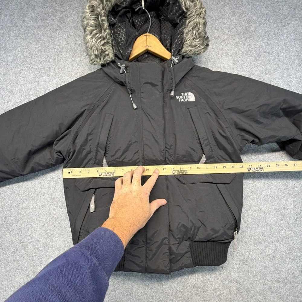 North Face Nebula Black Goose Down Faux Fur Puffer Jacket Womens Medium